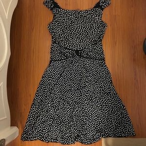 Black White Polka Dot Maxi Dress